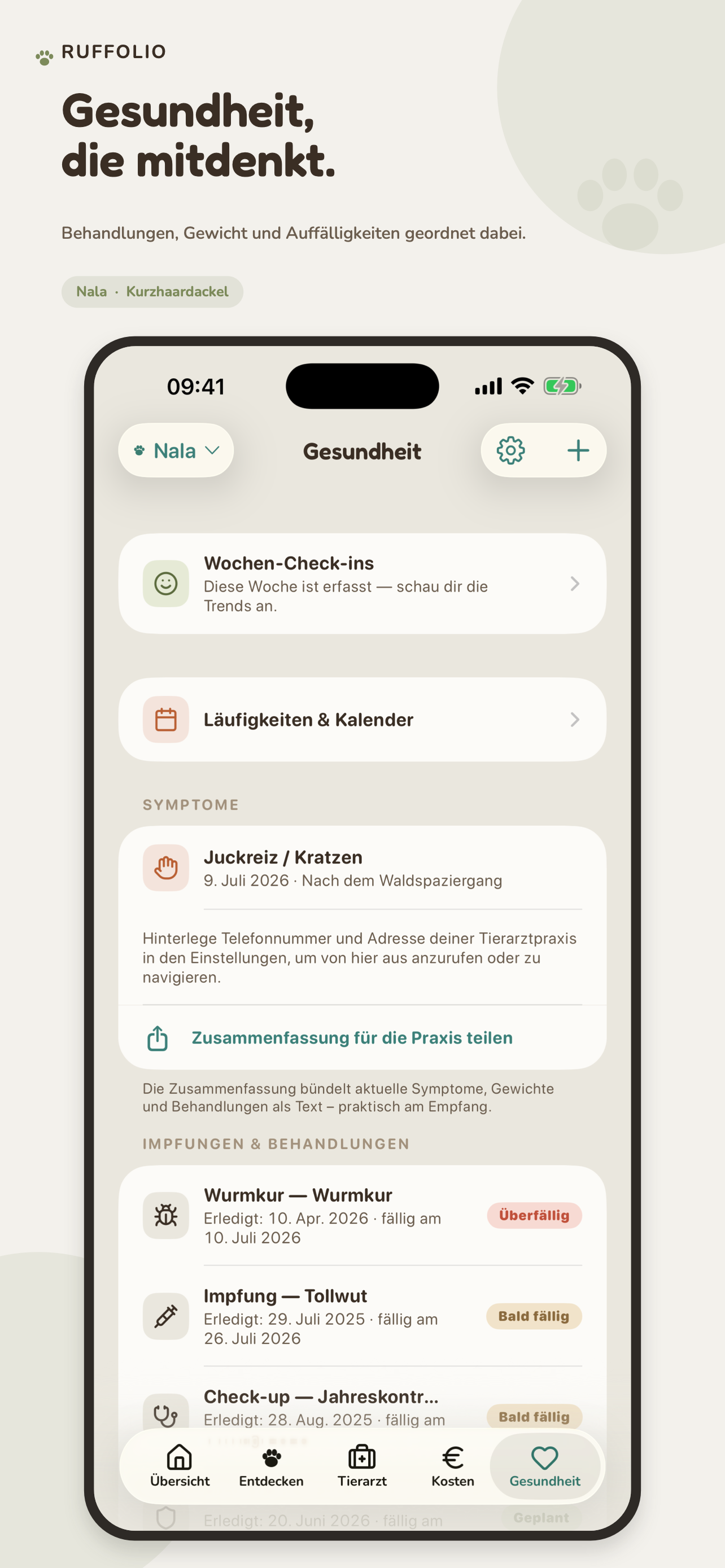 Gesundheit, Behandlungen und Gewicht