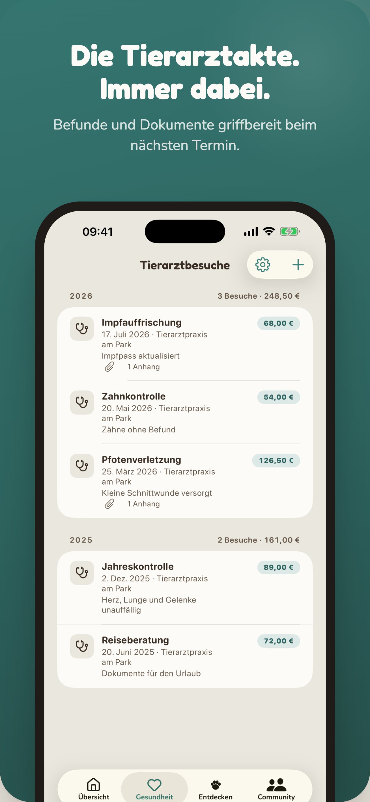 Die Tierarztakte immer dabei – Befunde und Dokumente griffbereit
