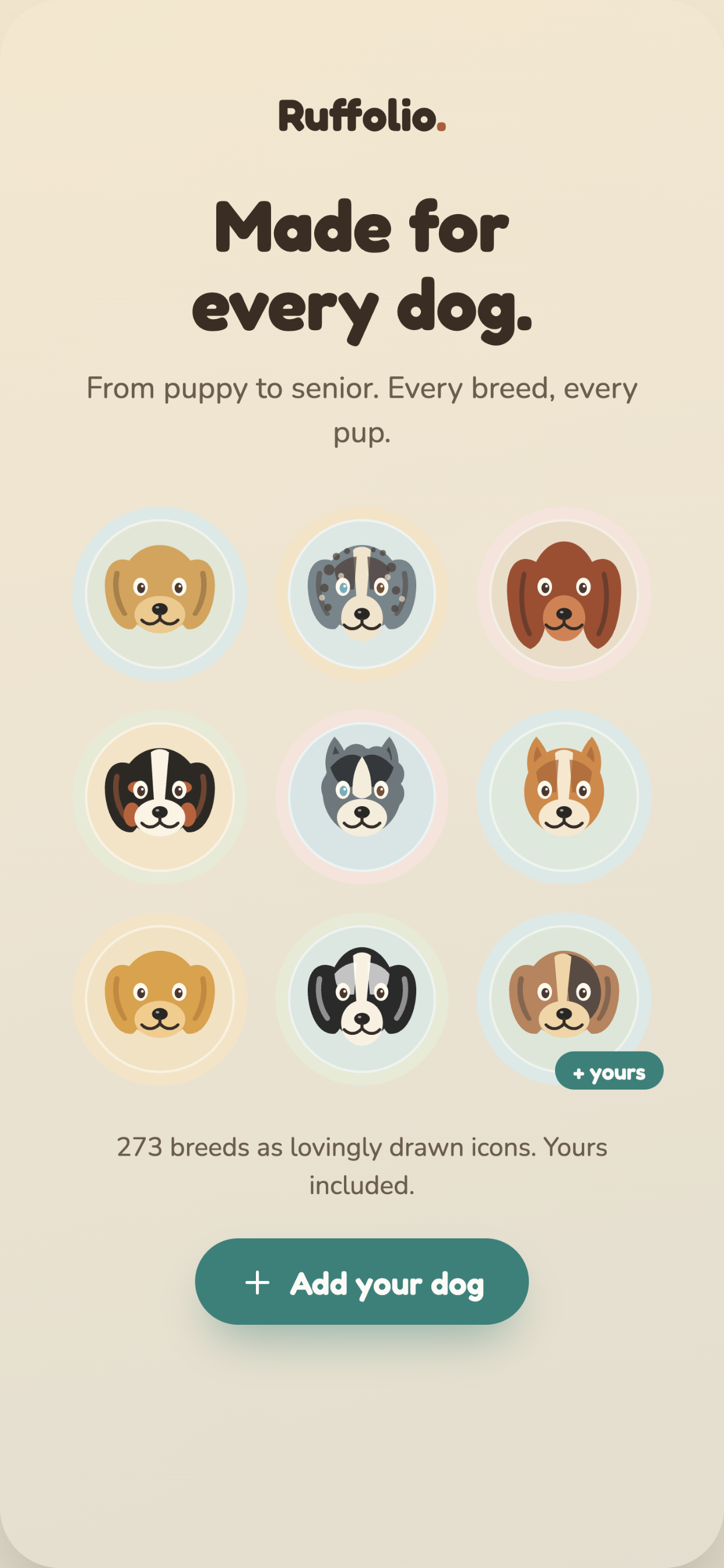 Made for every dog – 273 breeds as lovable icons